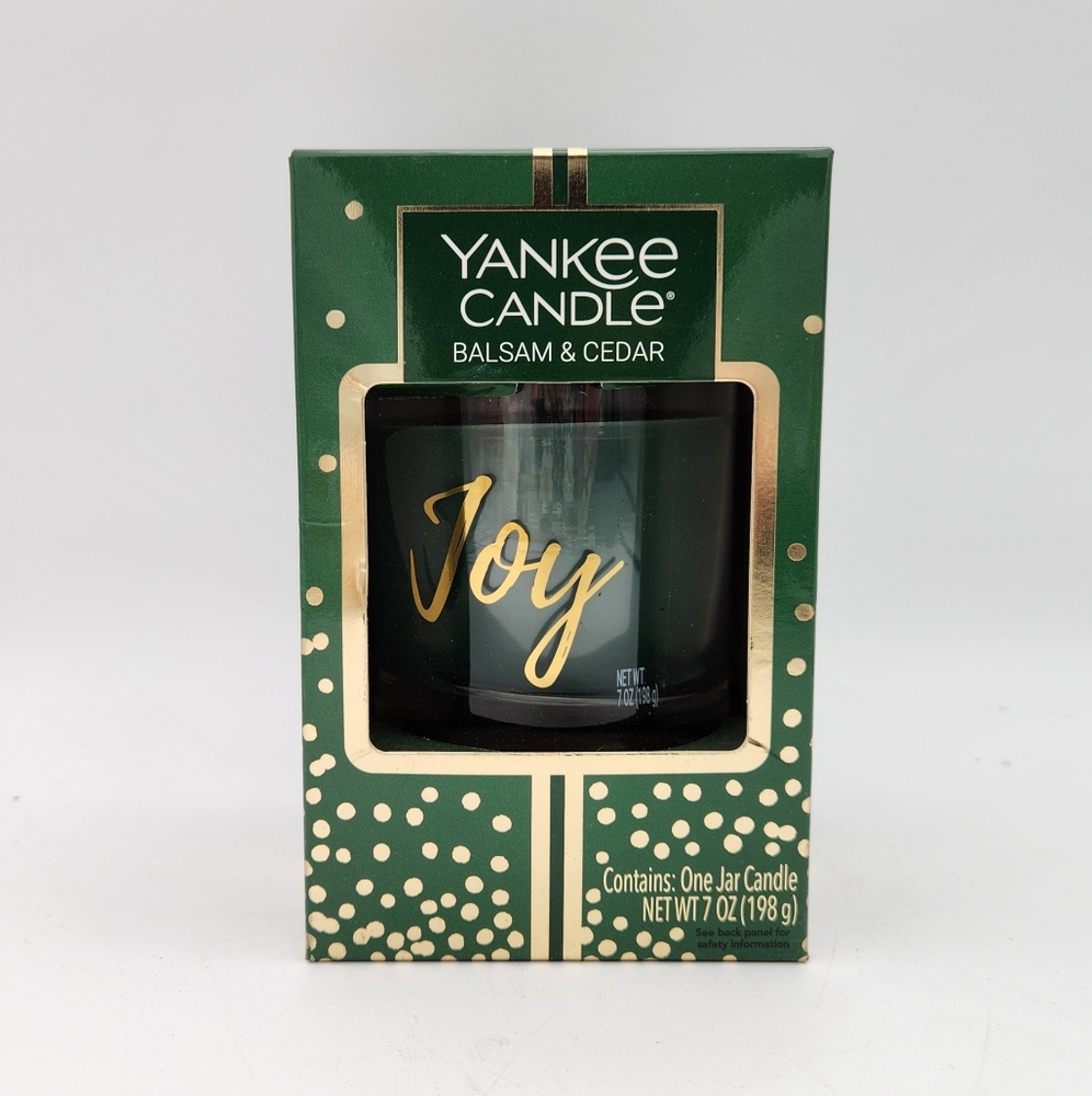 NIB Yankee Candle "Joy" Balsam & Cedar Candle